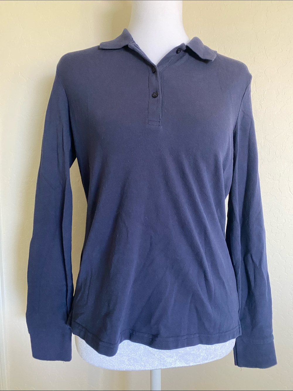 Junior’s Navy Long Sleeve Polo Shirt